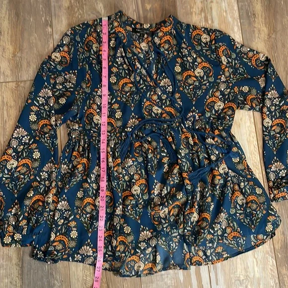 ANTHROPOLOGIE Romeo and Juliet Blue Paisley Print - Picture 6 of 8